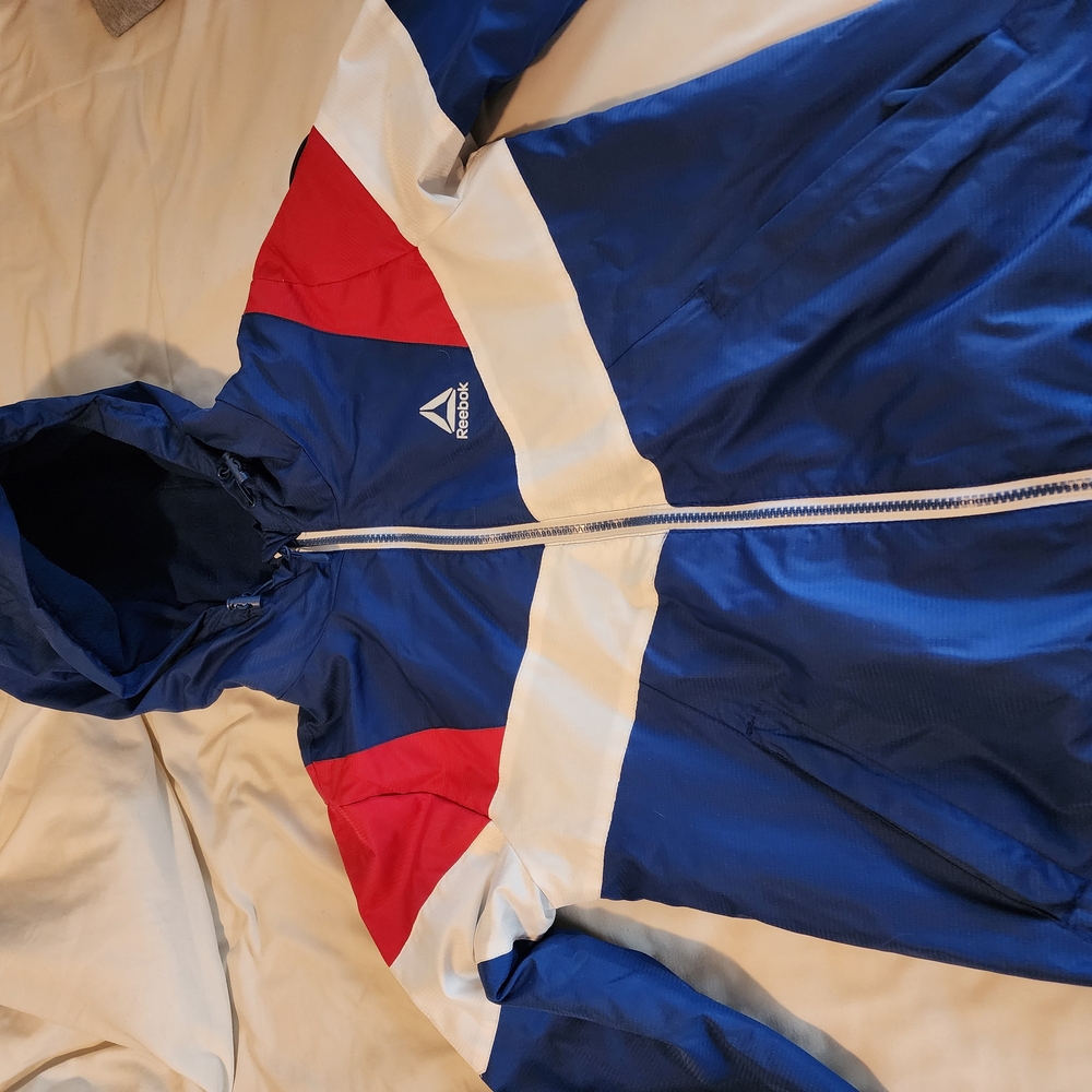 Reebok Blue and Red Windbreaker Jacket